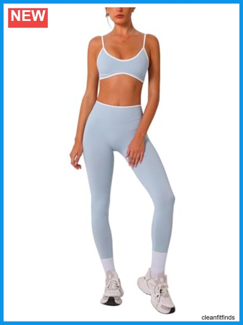 Seamless Color Block Sports Bra & Scrunch Leggings Gym Set